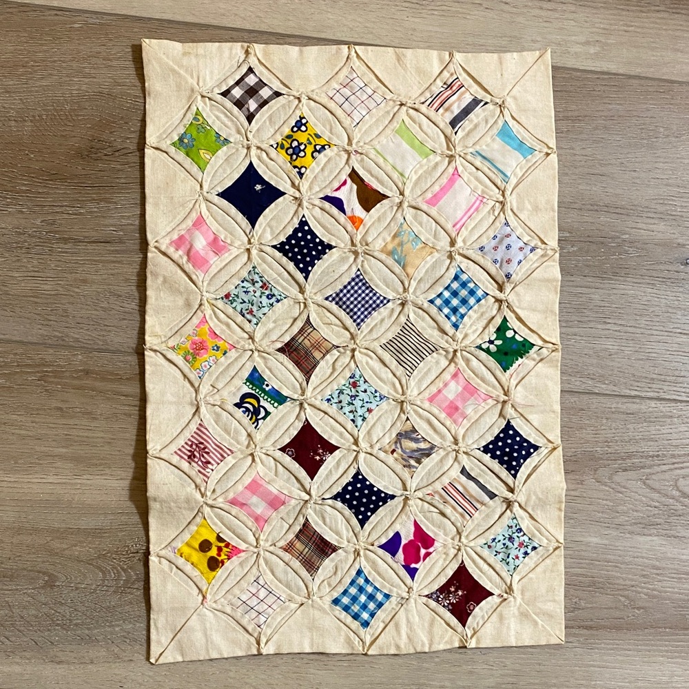 Cathedral windows pattern wall hanging
